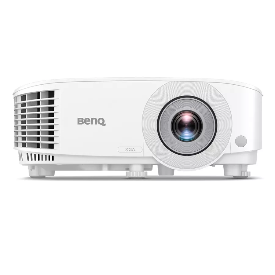 Desain proyektor BenQ MX560 tampak depan, dimensi 296 x 120 x 221 mm