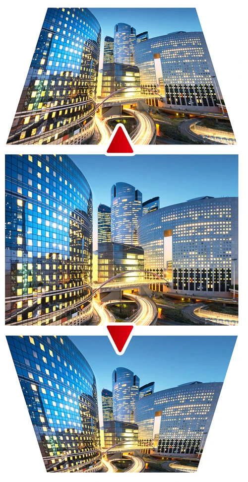 Koreksi keystone vertikal ViewSonic SP6 meluruskan gambar trapesium